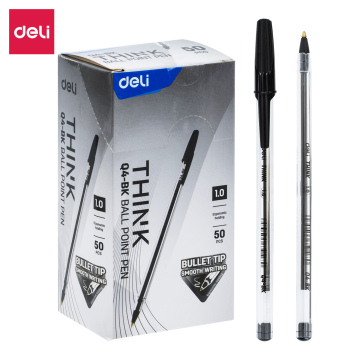 Caneta esferográfica Deli ponta de 1,0 mm (preta) - Q4-